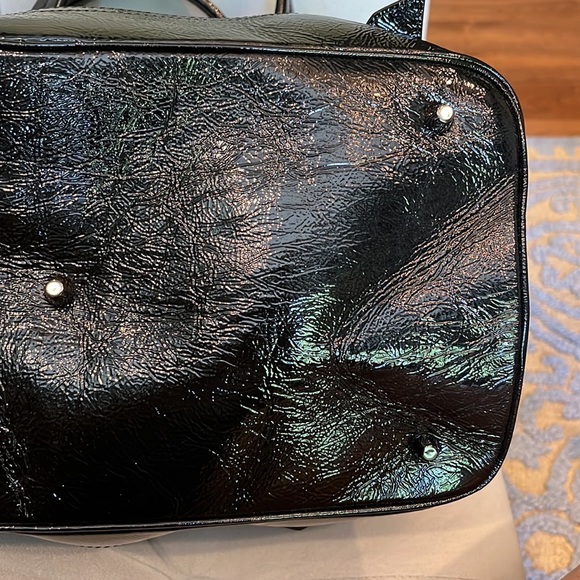 Authentic Burberry Patent Leather Beat Check Black Nylon Tote Bag - Picture 8 of 12